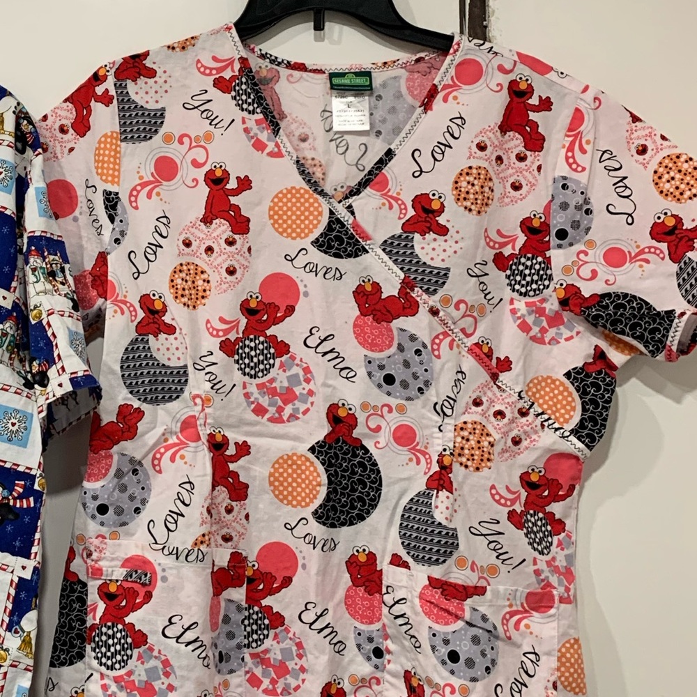 Sesame Street Elmo Scrub Top